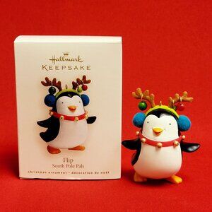 Hallmark Flip South Pole Pals 2007 Penguin Christmas Ornament